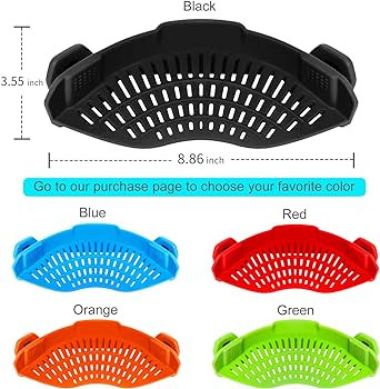 AUOON Clip On Strainer Silicone for All Pots and Pans, Pasta Strainer Clip on Food Strainer for M... | Amazon (US)