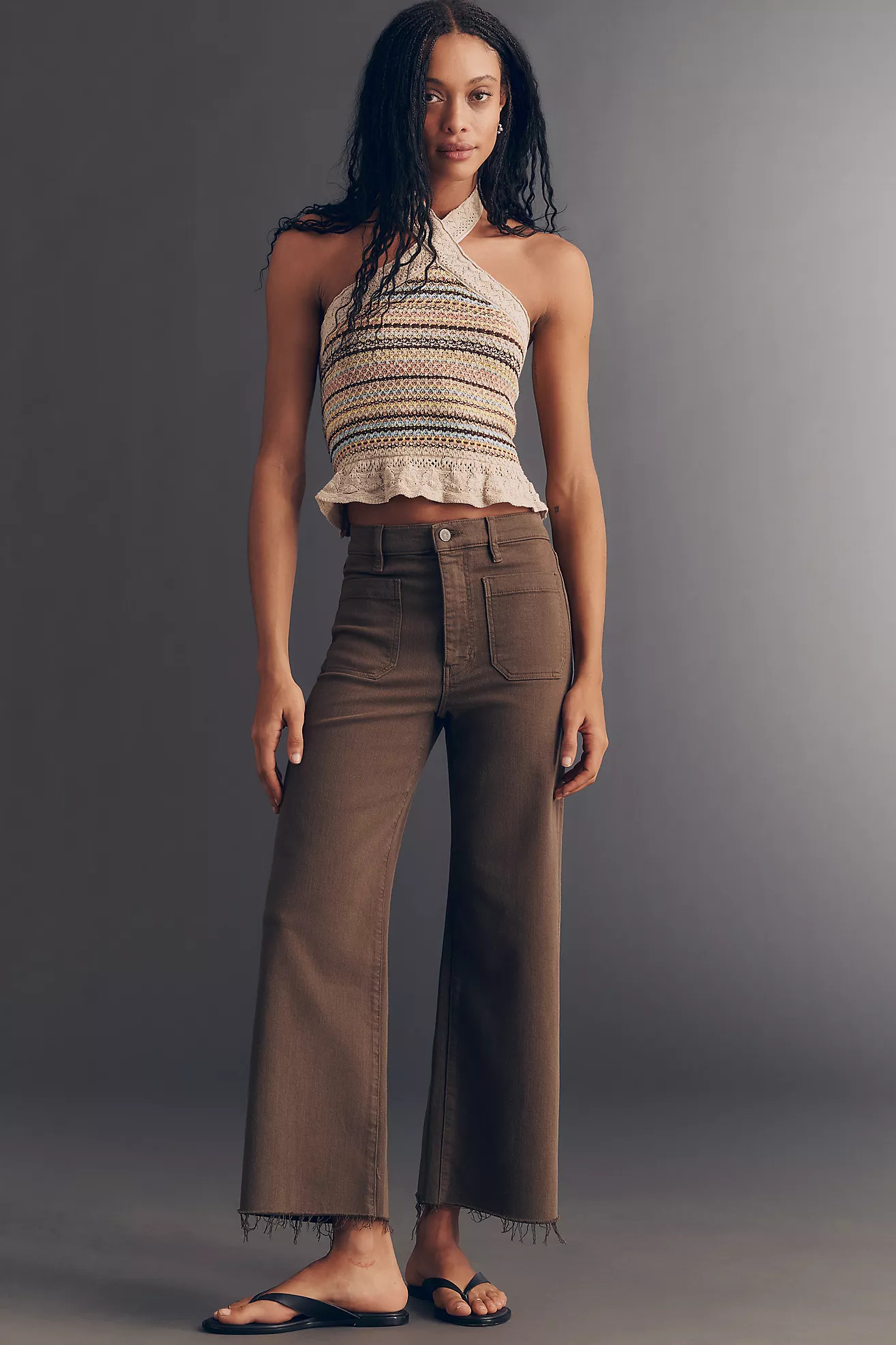 FRAME Anchor Pant High-Rise Wide-Leg Jeans | Anthropologie (US)