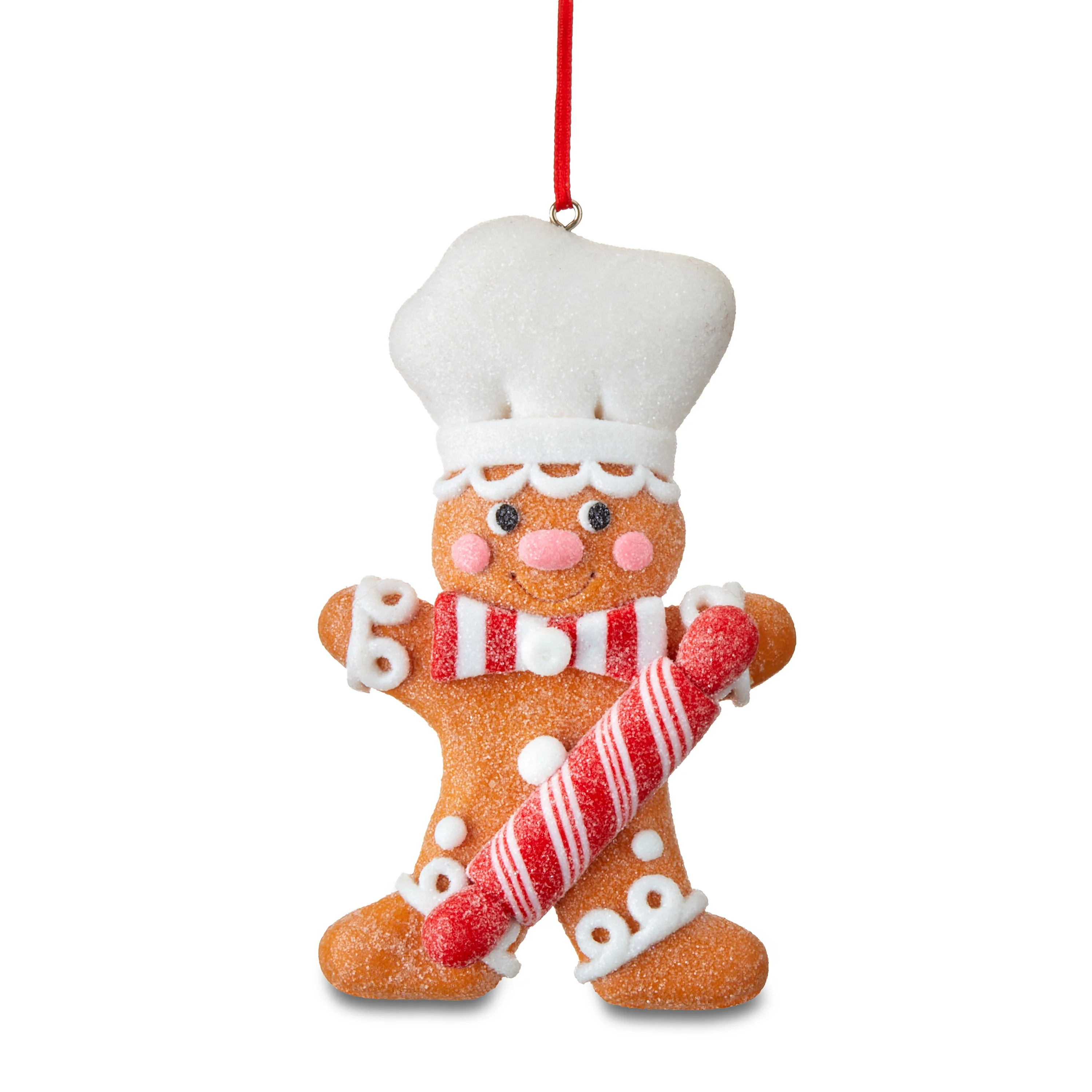 Blush, Red and White Clay Dough Gingerbread Chef Decorative Ornament, 4.5 in, by Holiday Time | Walmart (US)
