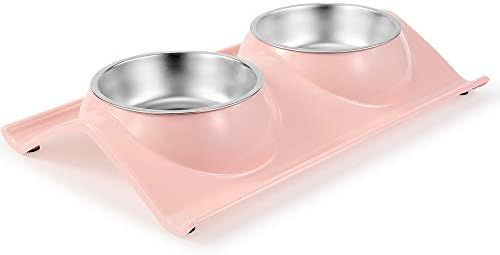 UPSKY Double Dog Cat Bowls Premium Stainless Steel Pet Bowls No-Spill Resin Station, Food Water F... | Amazon (US)