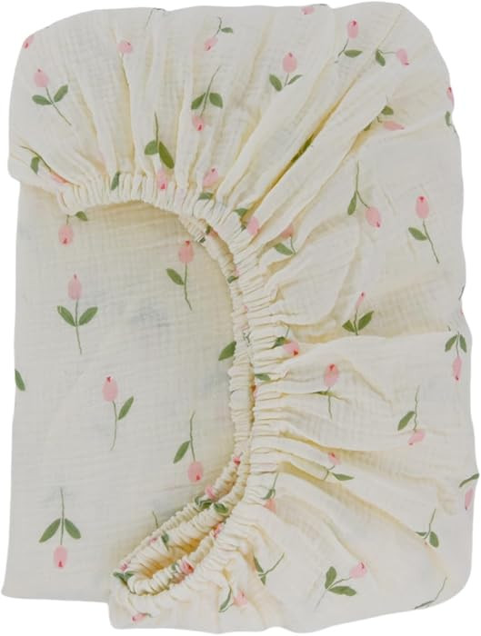 Synrroe Double Layers Crib Sheets for Babies Girls | Amazon (US)