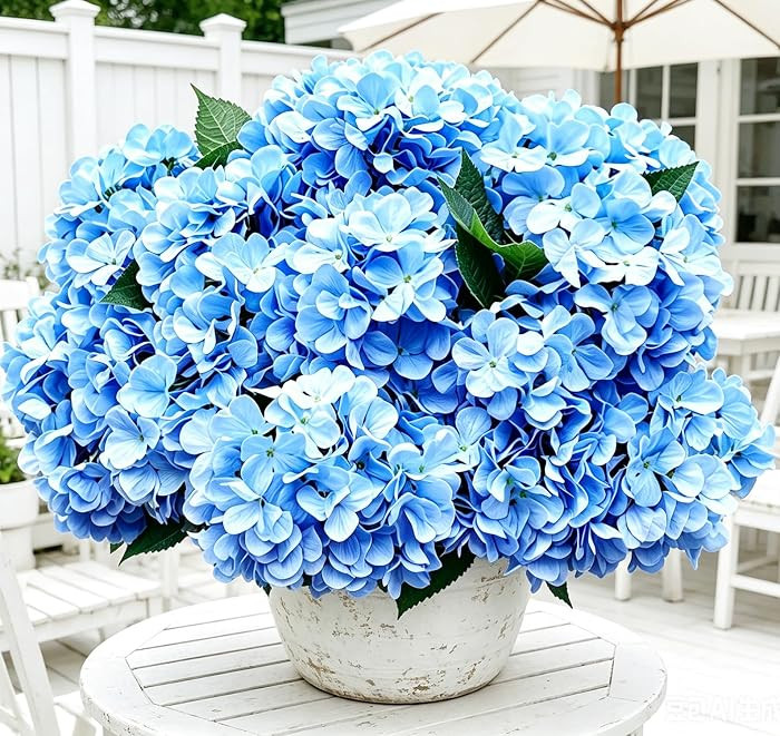 Hydrangea Artificial Flowers Outdoor, 6 PCS 19'' Realistic UV Resistant Faux Flowers for Porch Pa... | Amazon (US)