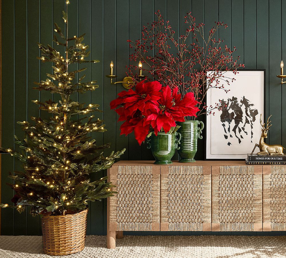 Lit Pine Tree in Basket | Pottery Barn (US)