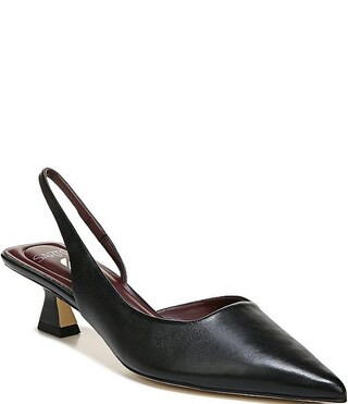 Sarto by Franco Sarto Devin Leather Pointed Toe Kitten Heel Slingback Pumps | Dillard's