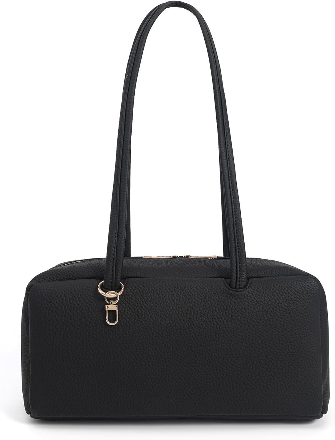 Leather Bowler Bag for Women Slouchy Shoulder Tote with Keychain | Amazon (US)
