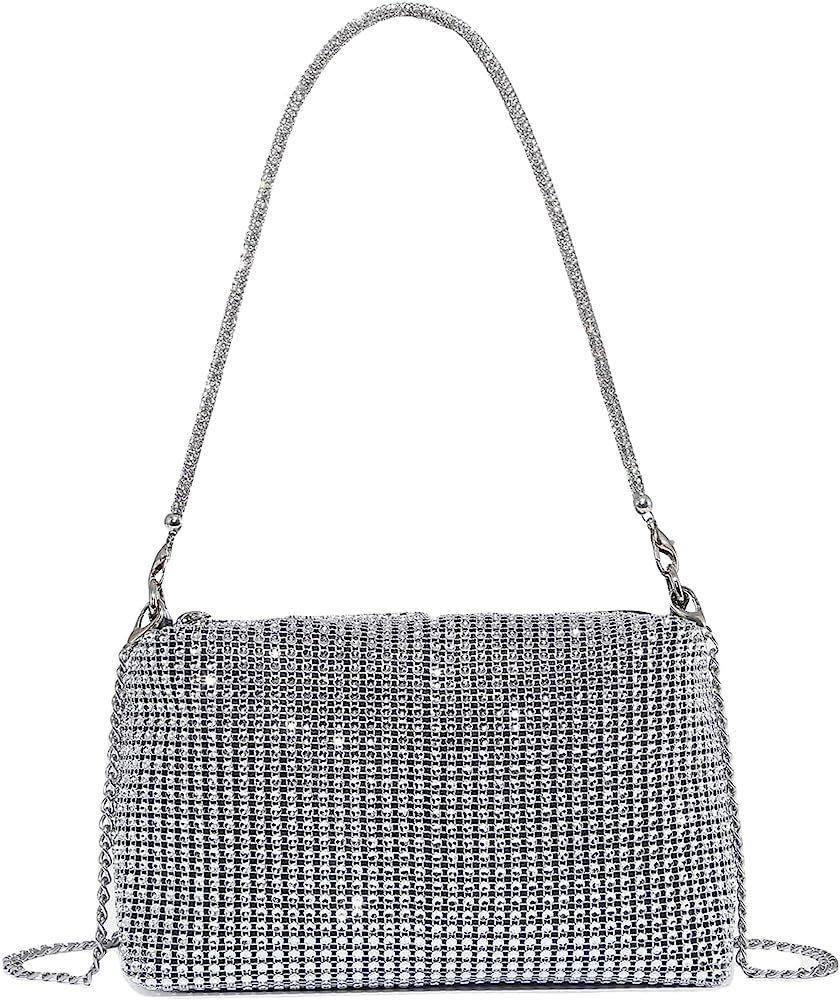 GORGLITTER Women's Mini Rhinestone Decor Chain Crossbody Bags Glitter Square Shoulder Bags | Amazon (US)