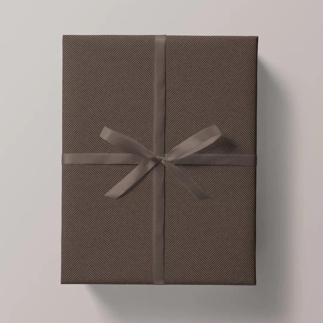 Classic herringbone tweed rustic brown holiday wrapping paper | Zazzle | Zazzle