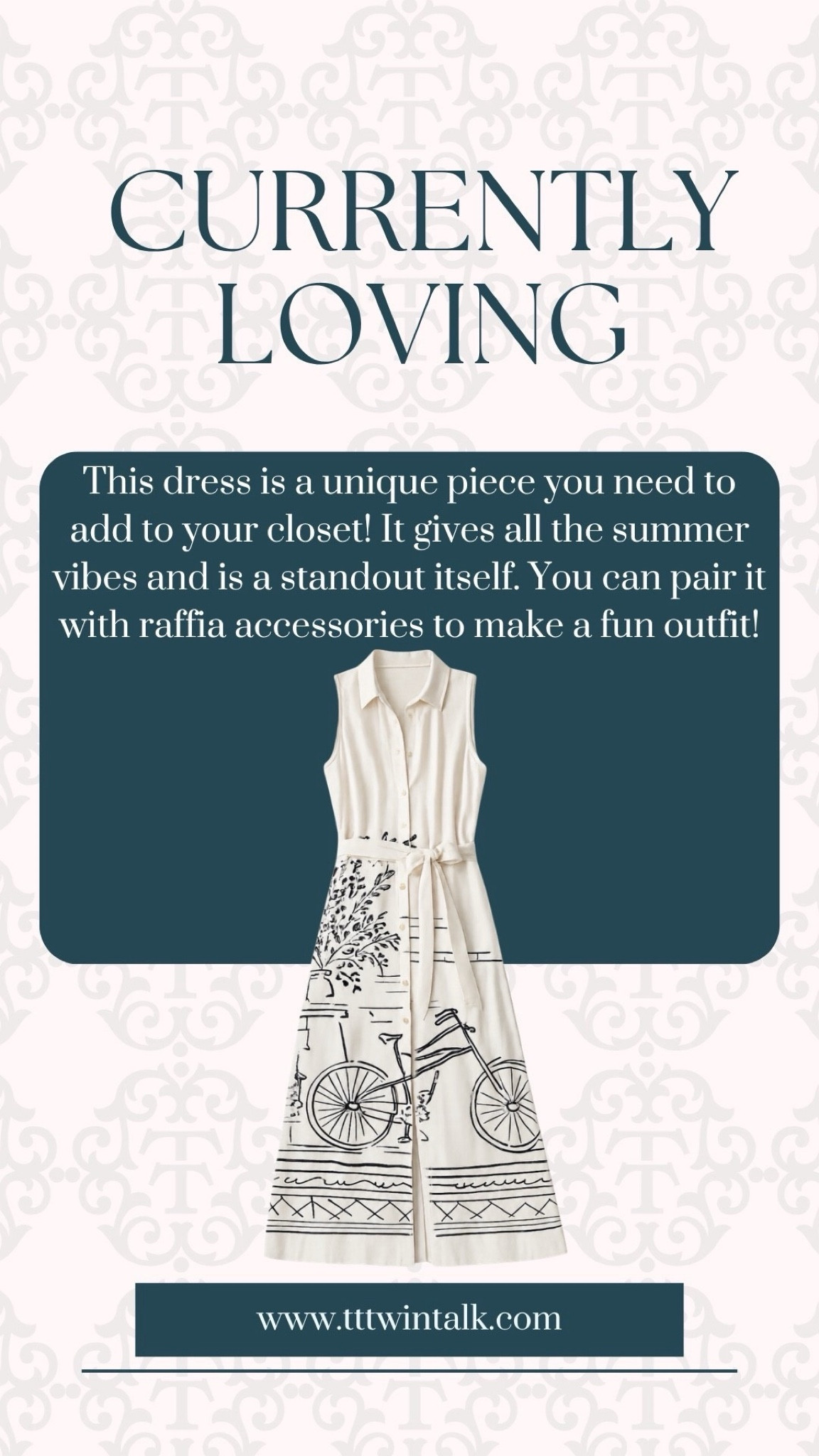 This dress is such a fun statement piece for summer! The print and shape make it feel special all on its own, so you don’t have to do much to style it. Pair it with raffia accessories for an easy warm-weather outfit.

#LTKMidsize #LTKgrwm #LTKOver40