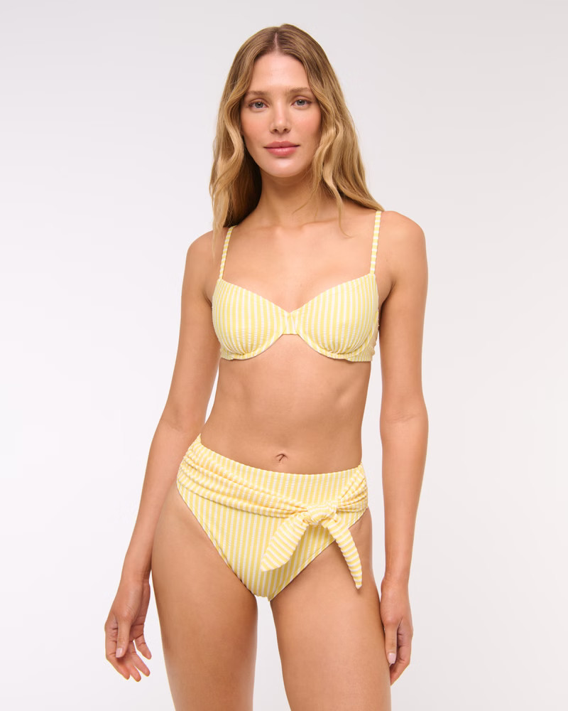 Women's Mid Rise High-Leg Moderate Bottom | Women's Swimwear | Abercrombie.com | Abercrombie & Fitch (US)