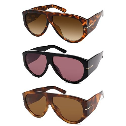 HERJOUR Oversized Retro Aviator Sunglasses Womens Mens 70s Classic Vintage Sun Glasses AR82227 | Amazon (US)