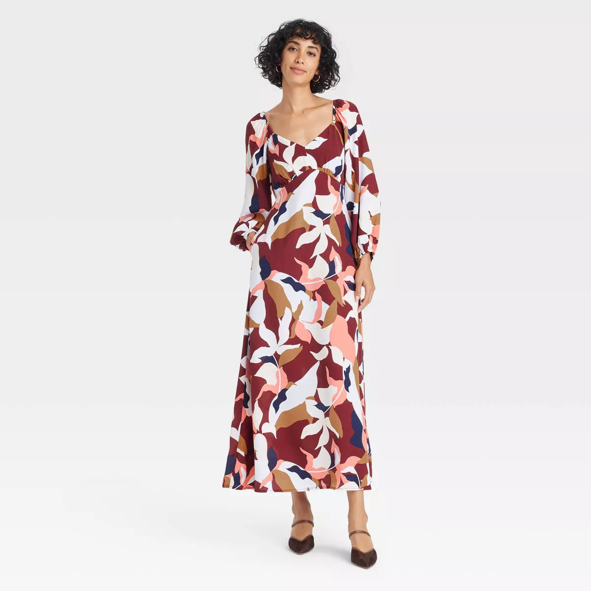 Women's Long Sleeve Crepe Maxi A-Line Dress - A New Day™ | Target