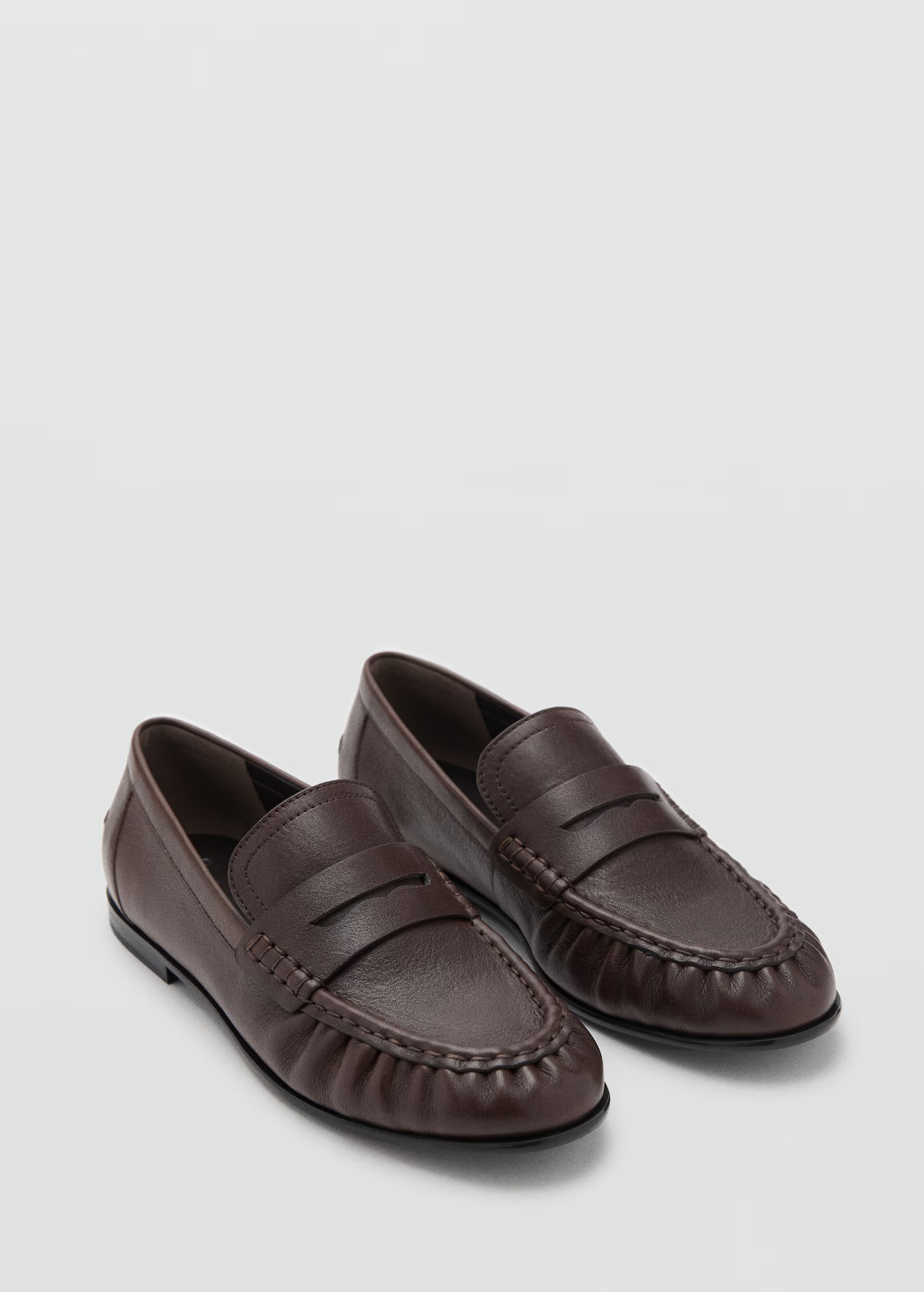 Leather penny loafers | MANGO (UK)