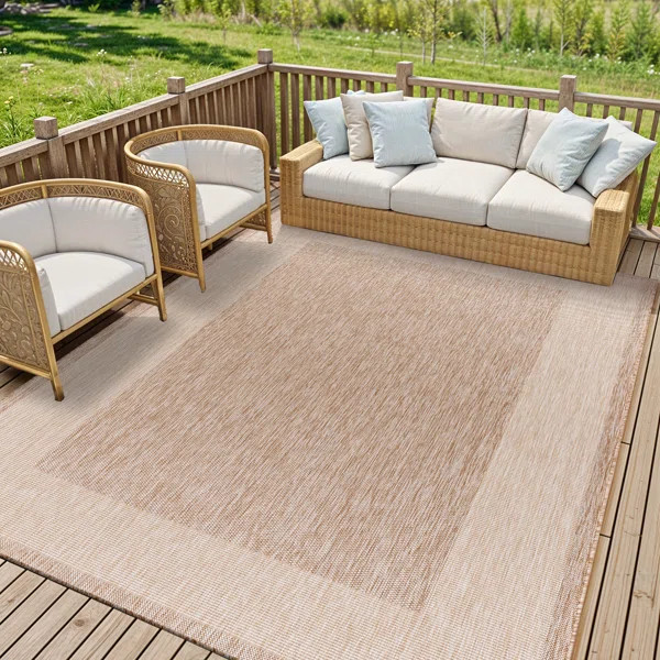 Gira Indoor & Outdoor Boho Jute-Look Rug Beige | Wayfair UK