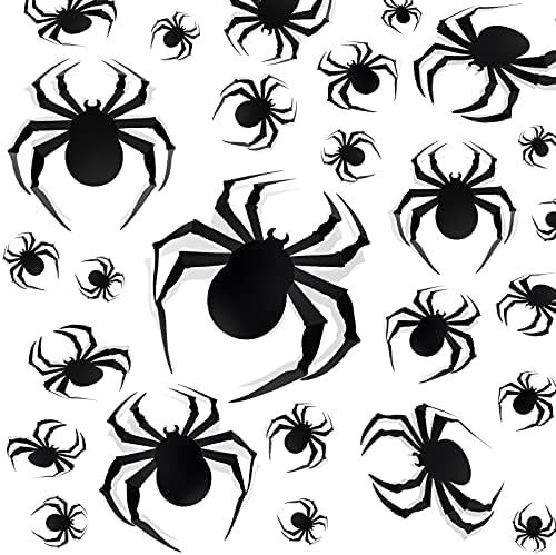 Halloween Home Decorations, 60 PCS 3D Large Spider, Realistic PVC Spider Stickers for Halloween Eve  | Amazon (US)