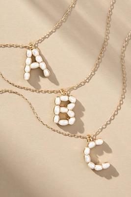 Pearl Monogram Chain Necklace | Anthropologie (US)