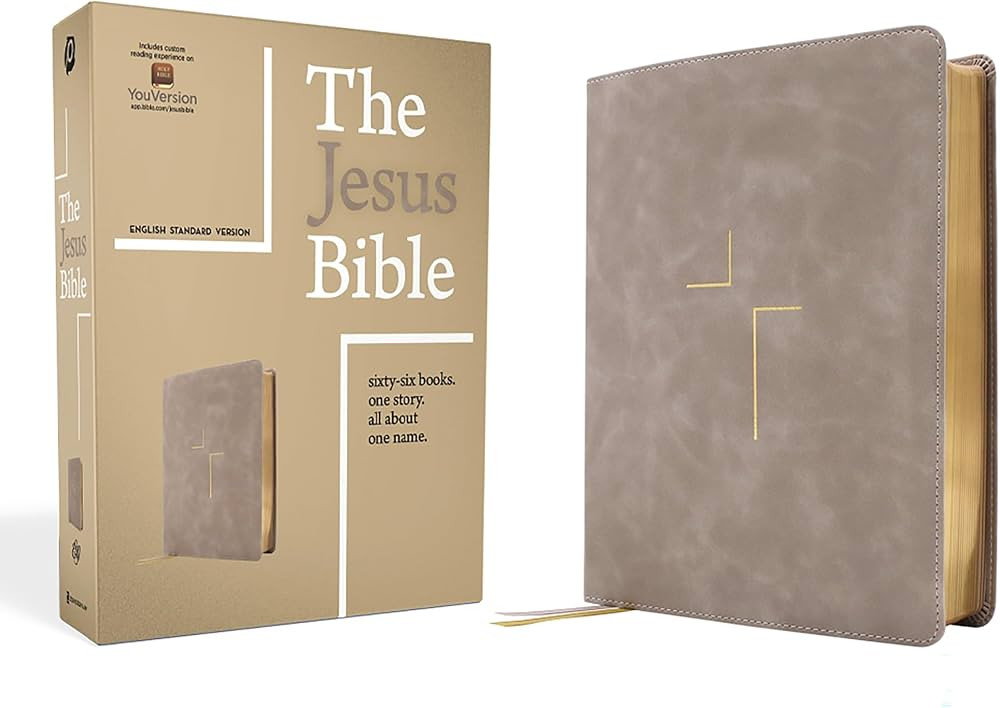 The Jesus Bible, ESV Edition, Leathersoft, Stone | Amazon (US)