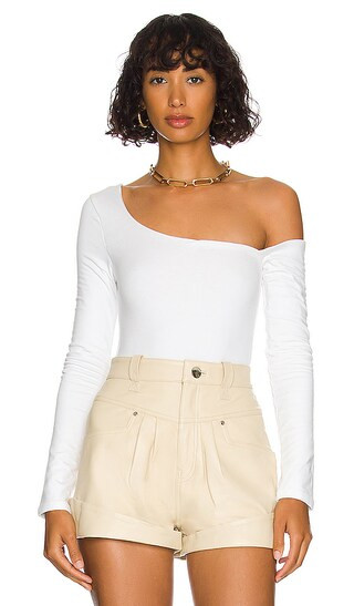 Off Shoulder Bodysuit in White | Revolve Clothing (Global)