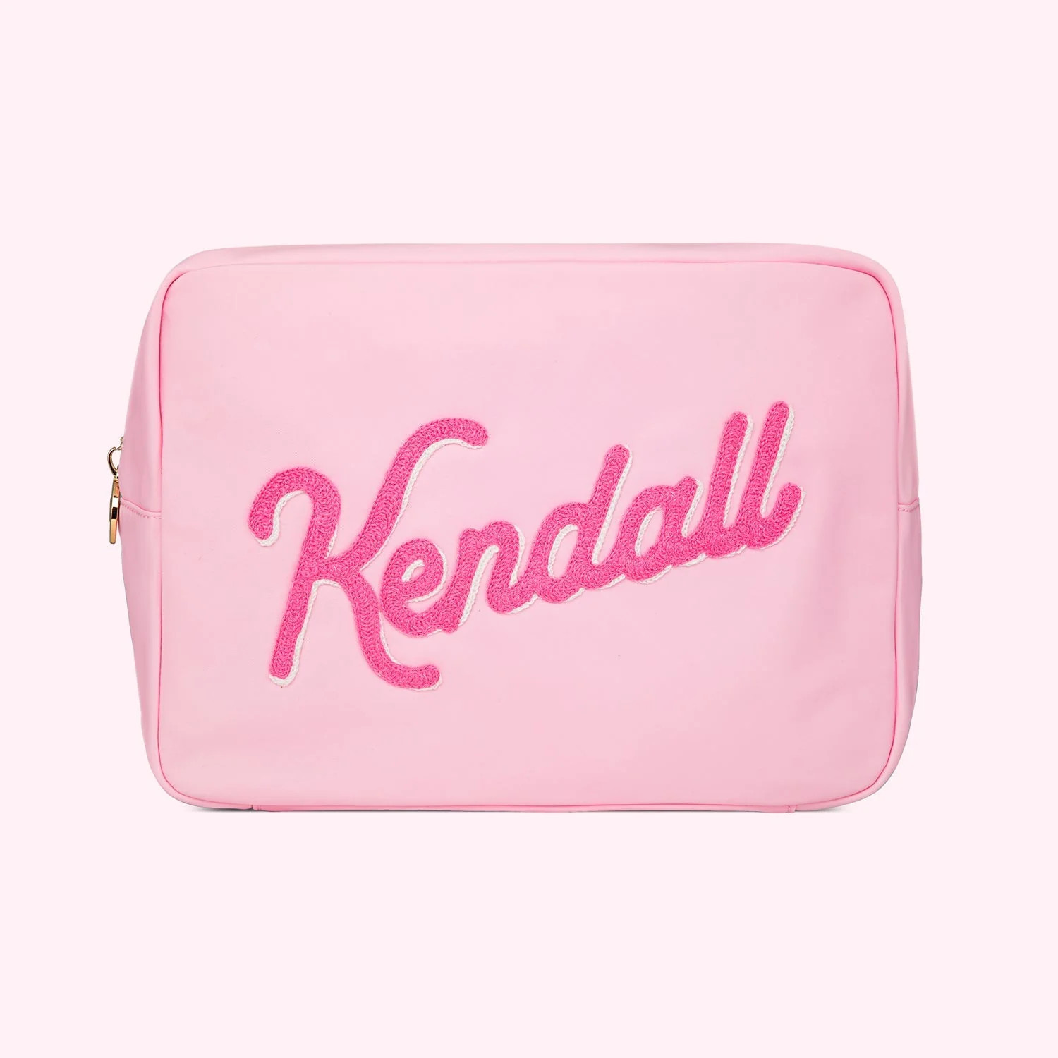 Hand Embroidered Flamingo Custom Large Pouch - Stoney Clover Lane | Stoney Clover Lane