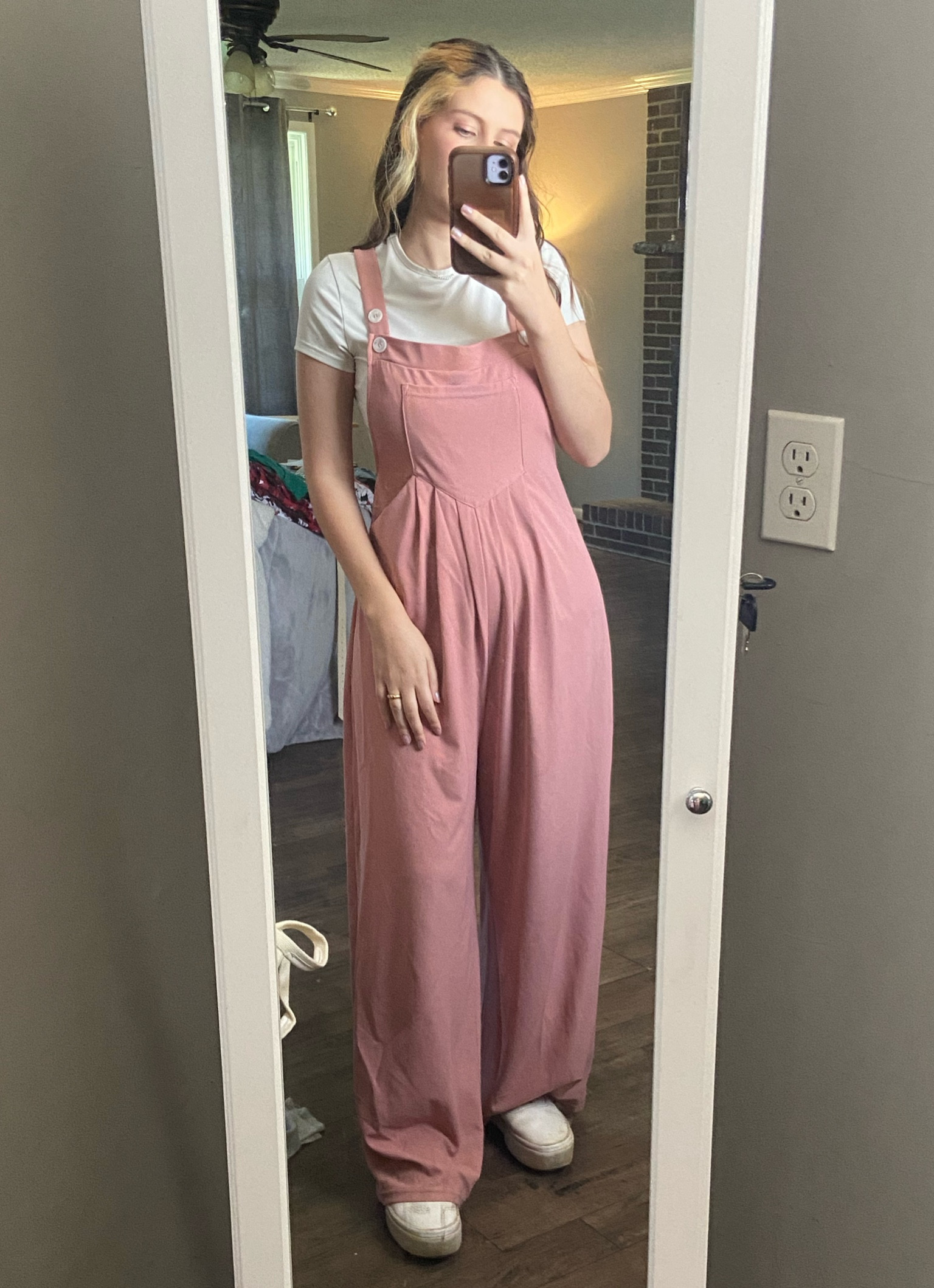 I absolutely LOVE this jumpsuit for my growing bump 🤰🏻 I’m wearing a size small and I’m 5’4”, currently 125lbs! The straps allow you to adjust the length. There’s also a shorts version! 

Code lauren187 for 15% off at Halara 💗

#LTKworkwear #LTKbump