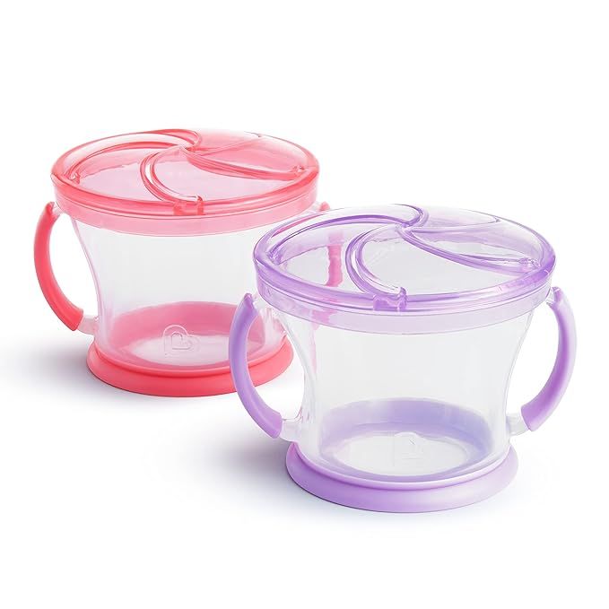 Munchkin® Snack Catcher® Toddler Snack Cups, 2 Pack, Pink/Purple | Amazon (US)