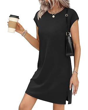 Sampeel Dresses for Women 2026 Summer Sundress Casual Cap Sleeve Dress Beach Vacation Clothes | Amazon (US)