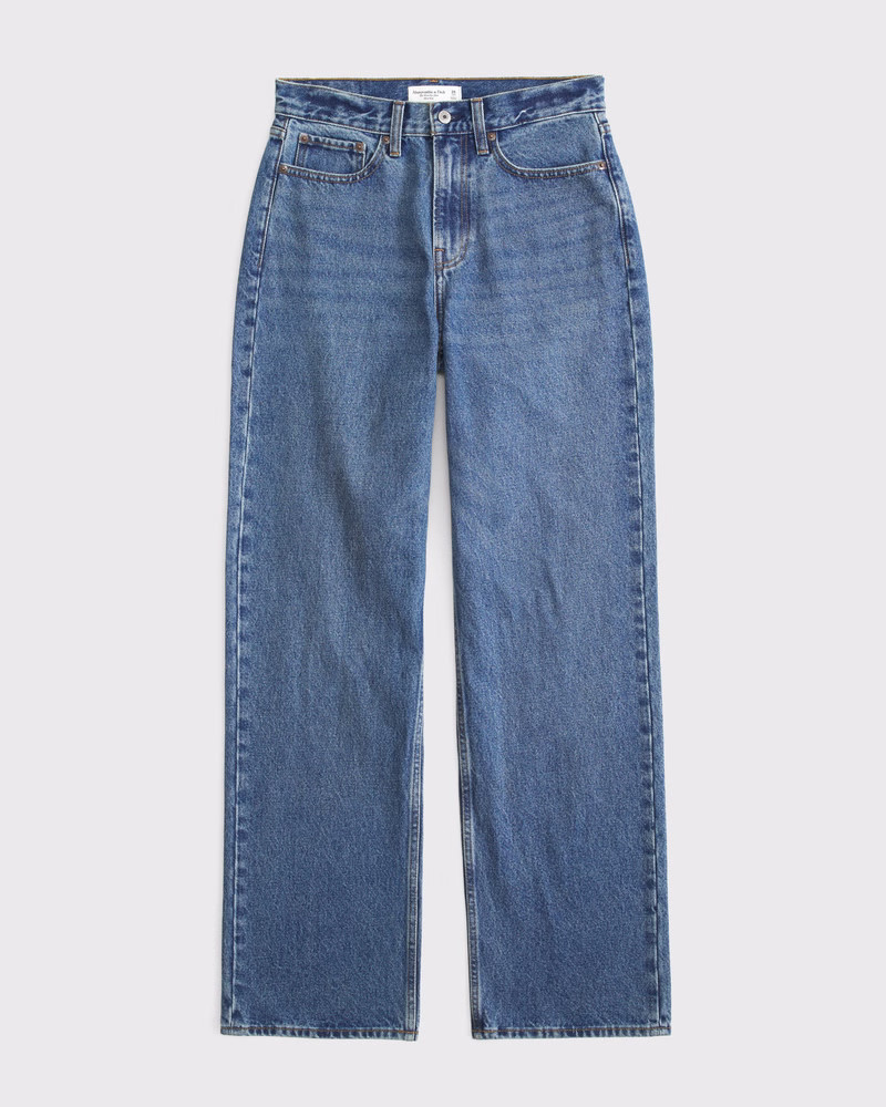 Abercrombie & Fitch Women's Mid Rise Slouchy Jean in Dark - Size 26 SHORT | Abercrombie & Fitch (US)