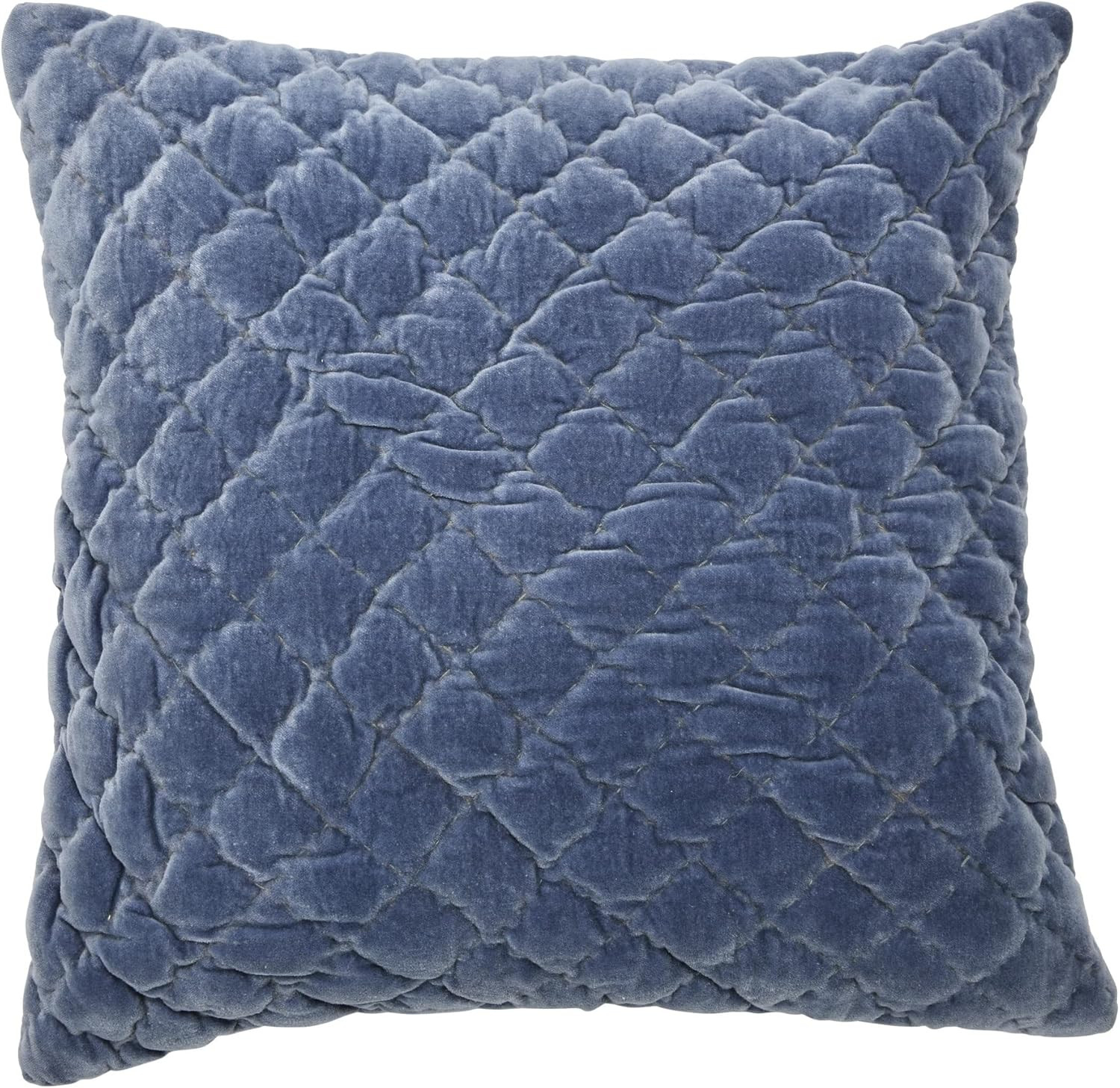 Creative Co-Op 20" Square Quilted Velvet Pillow Decorative Pillow Cover, 20" x 20", Blue | Amazon (US)