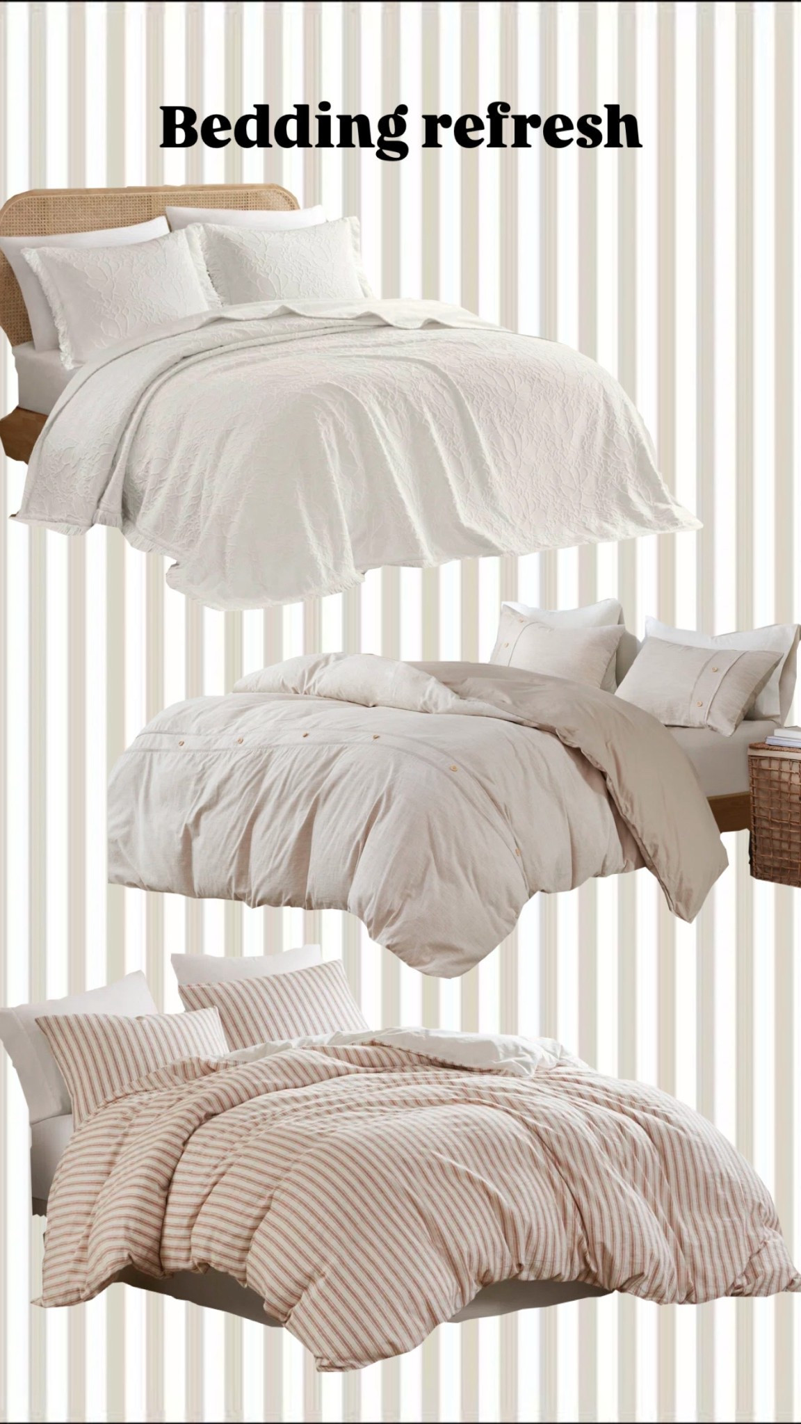 Great bedding, not such a good neutrals to freshen up your comforter or duvet for spring and summer From Wayfair ￼￼

#LTKHome #LTKSaleAlert #LTKootd