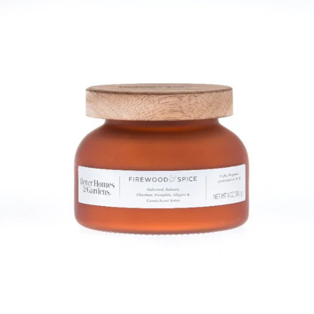 Better Homes & Gardens 18oz Firewood & Spice Scented 2-Wick Bell Jar Candle - Walmart.com | Walmart (US)