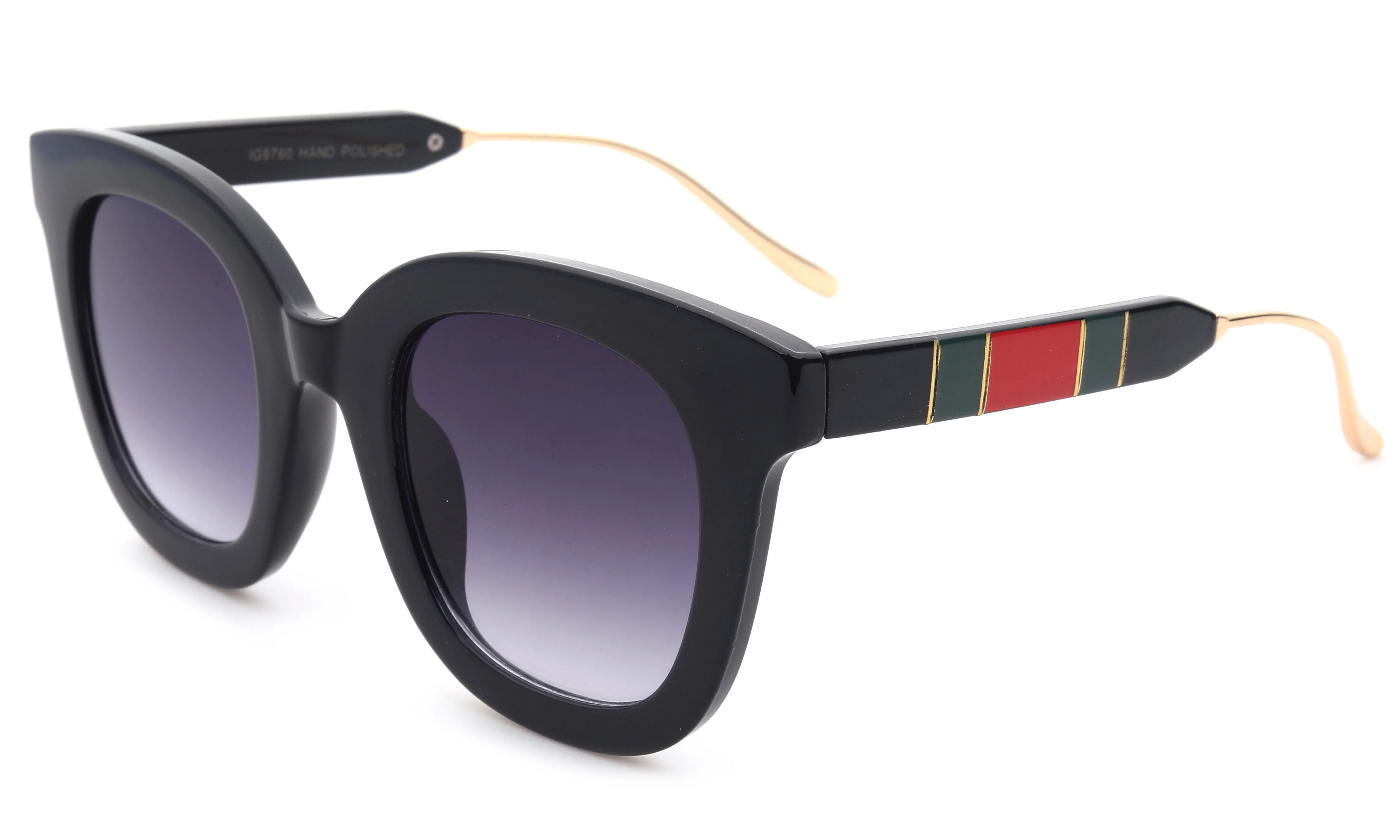 Newbee Fashion Oversized Round Vintage Frame Fashion Sunglasses for Women, Gold Metal Tips, Green... | Walmart (US)