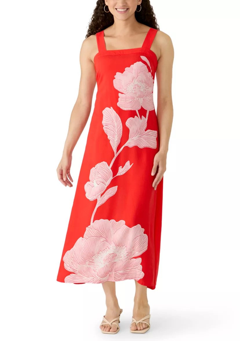 Petite Square Neck Tank Midi Dress | Belk