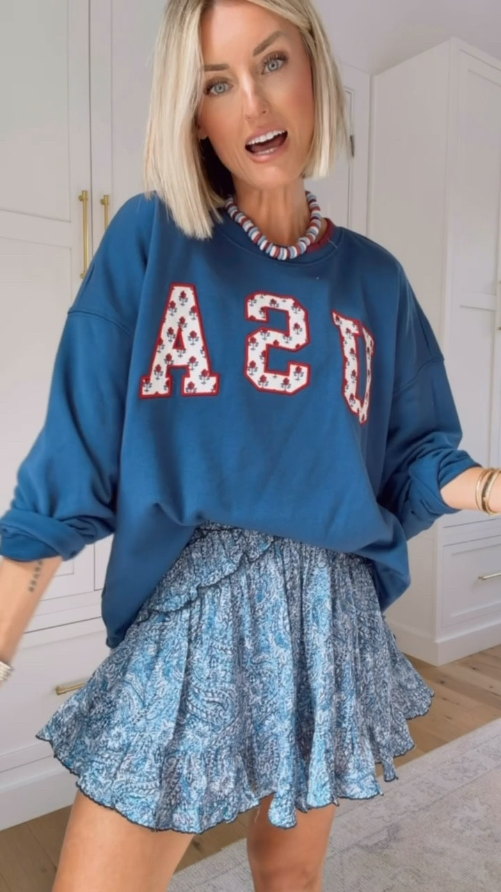 I just paired this Target sweatshirt I got recently with the skirt from the matching set! It made it a little more casual! Wearing L in sweatshirt!

Loverly Grey, summer outfit, July 4th outfit inspo, Target, jelly sandals 

#LTKSeasonal