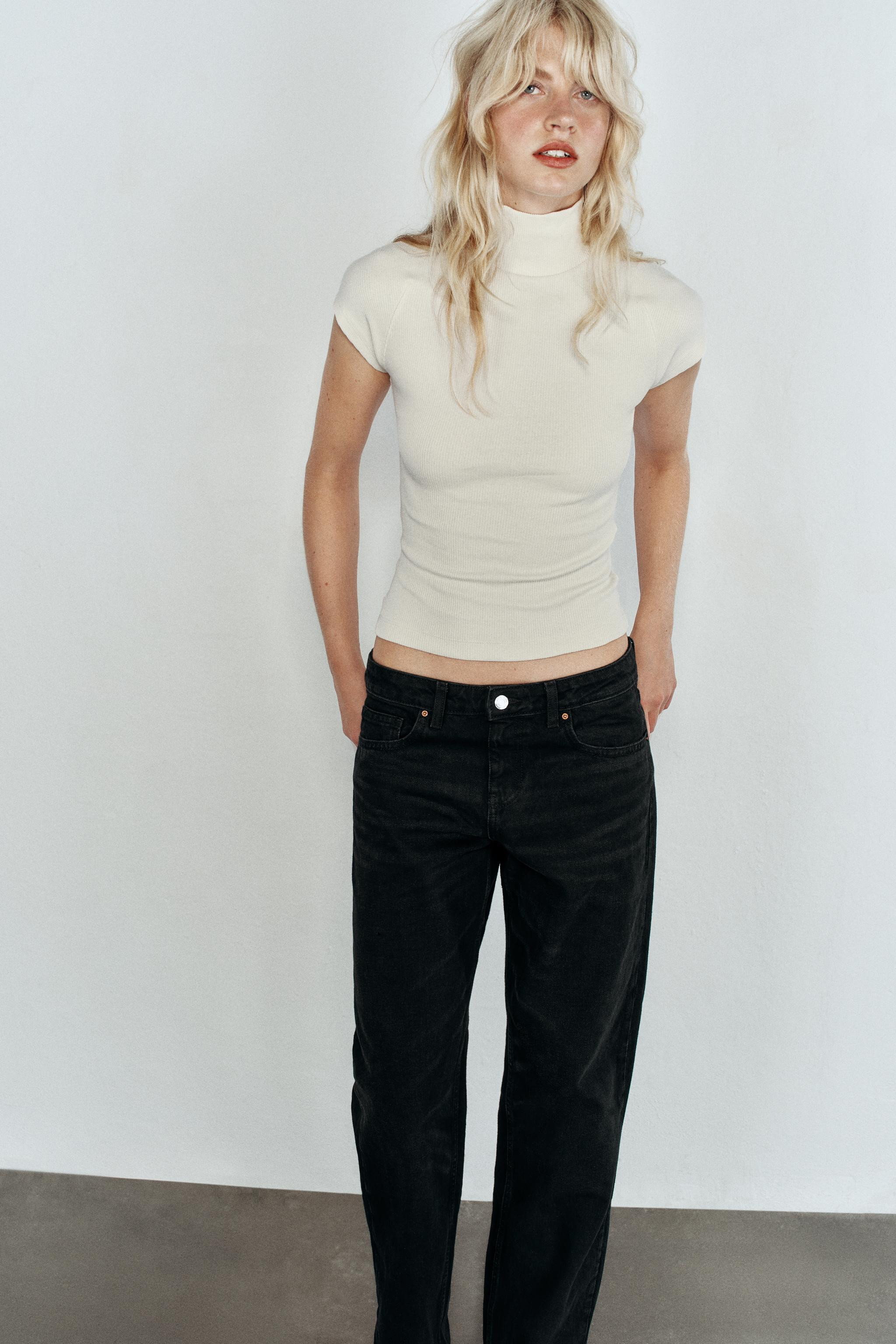 HIGH NECK RIB T-SHIRT | Zara UK