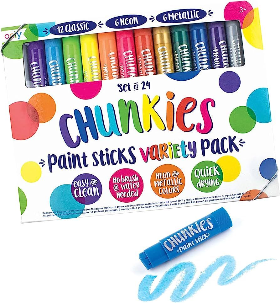 Ooly, Chunkies Paint Sticks Variety Pack - Set of 24, Twistable Paint Stick Crayon Set for Kids and  | Amazon (US)