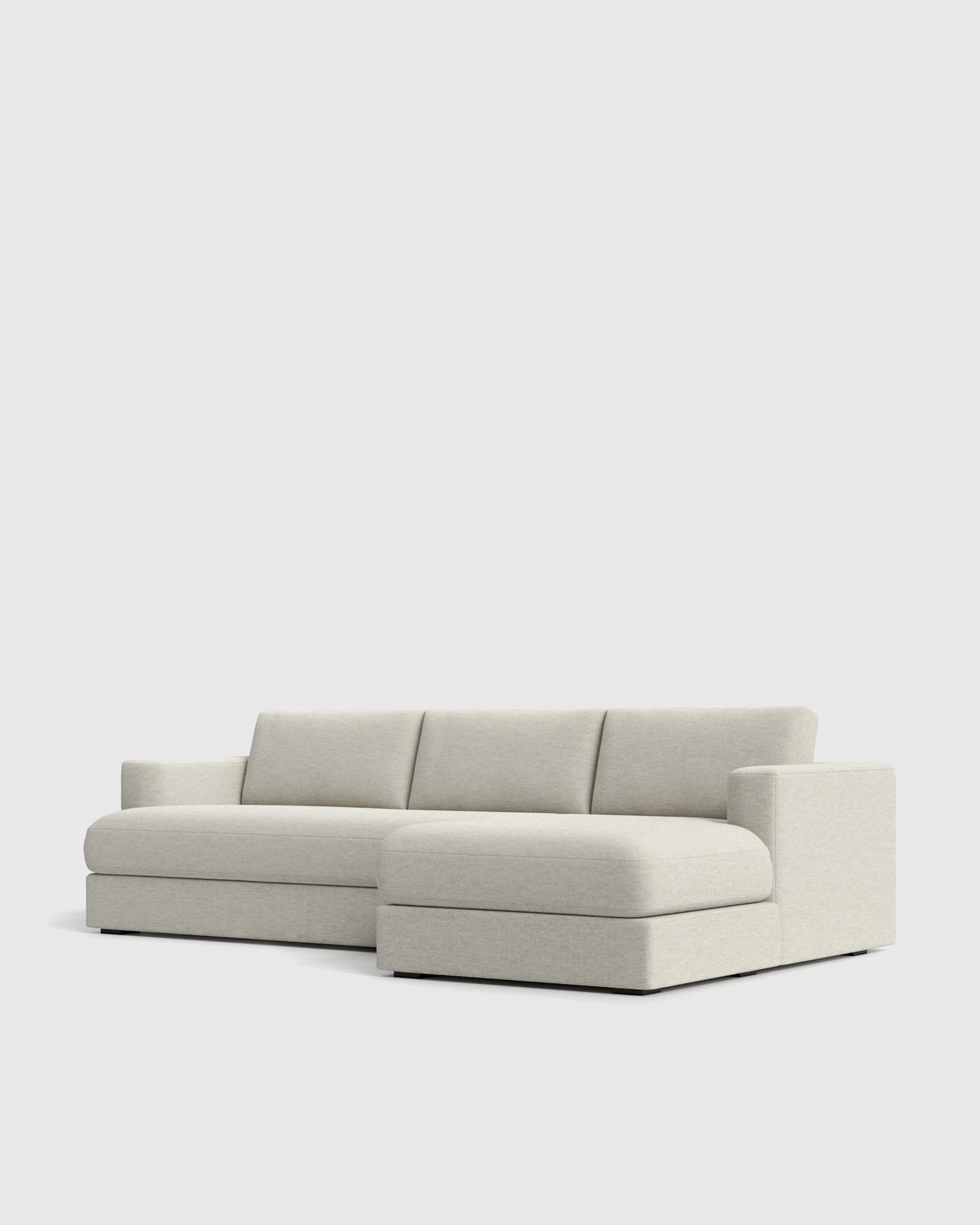 Sierra Curved Arm Chaise Sectional in Performance Basketweave | Quince
