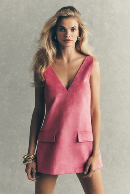 Mare Mare Faux-Suede Sleeveless V-Neck Romper | Anthropologie (US)