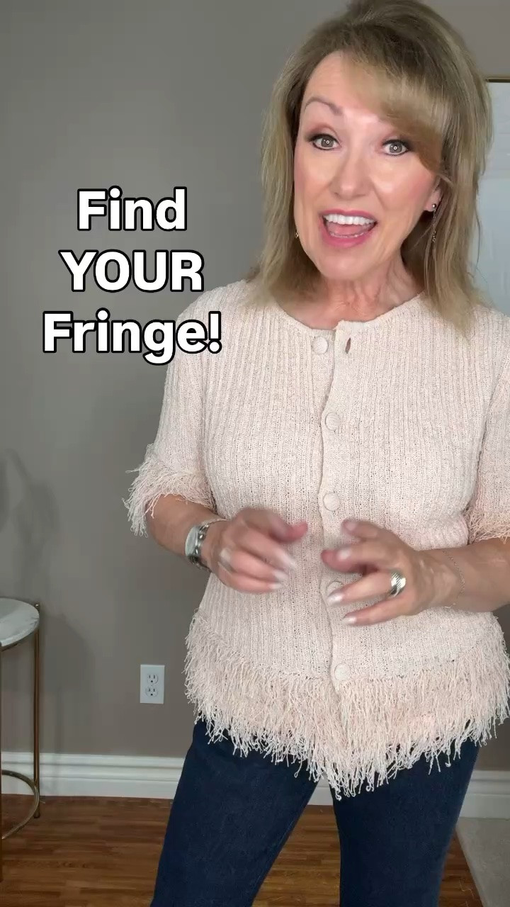 Think fringe isn’t your style? You may just not have found YOUR fringe yet.

That’s the thing about trends. You don’t have to wear them exactly the way you see them on the runway or in your feed.

Fringe can feel polished, edgy, playful…or completely different depending on the piece and how you style it.

The goal isn’t to make the trend work. It’s to find the version that works for you.

Which one feels most like your style — polished, edgy or playful?

I can’t direct link to my Zara sweater, but you can copy and paste the link below:

https://www.zara.com/us/en/fringed-knit-cardigan-p01822103.html
