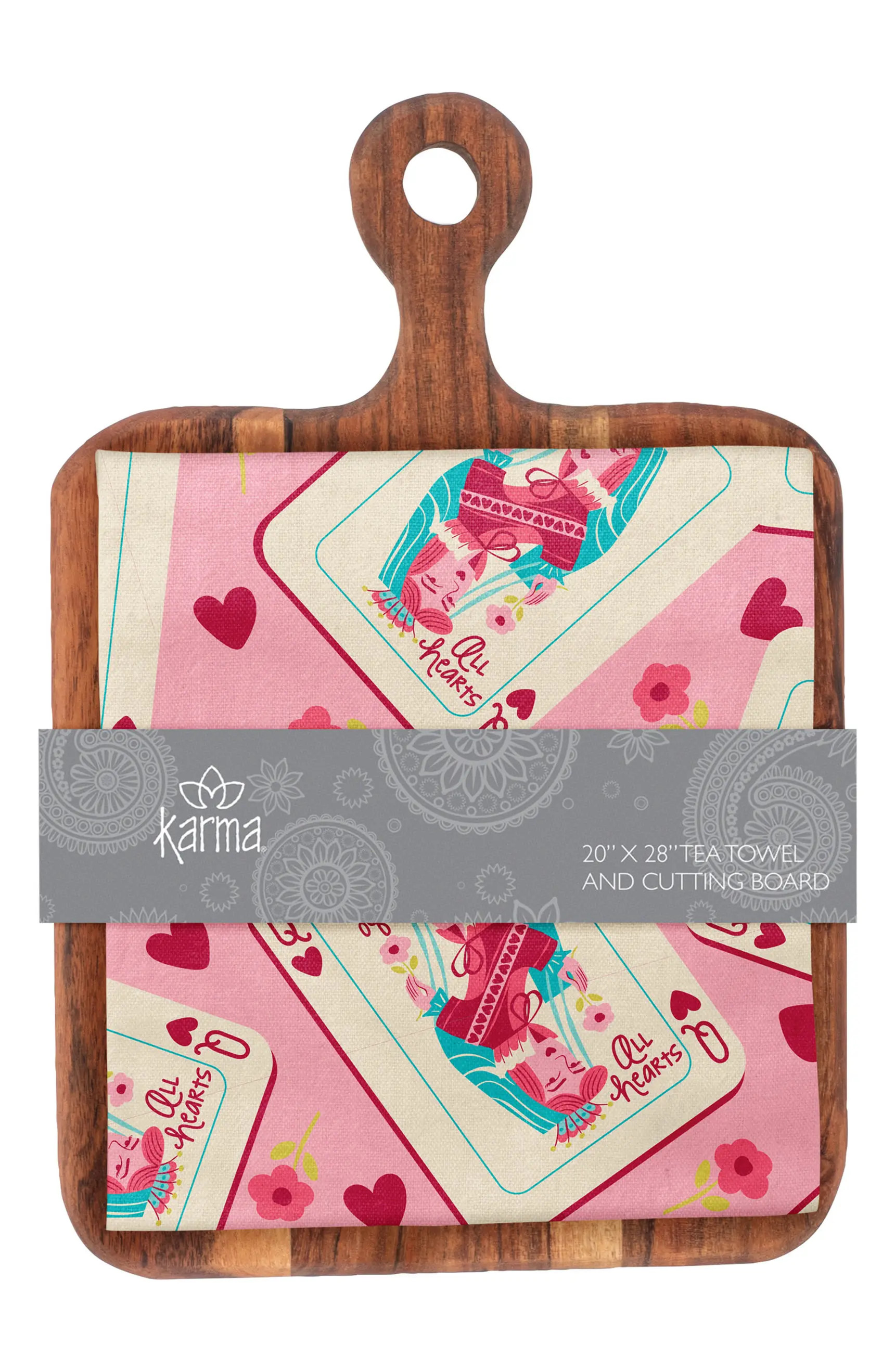 KARMA GIFTS All Hearts Tea Towel & Cutting Board Set | Nordstromrack | Nordstrom Rack
