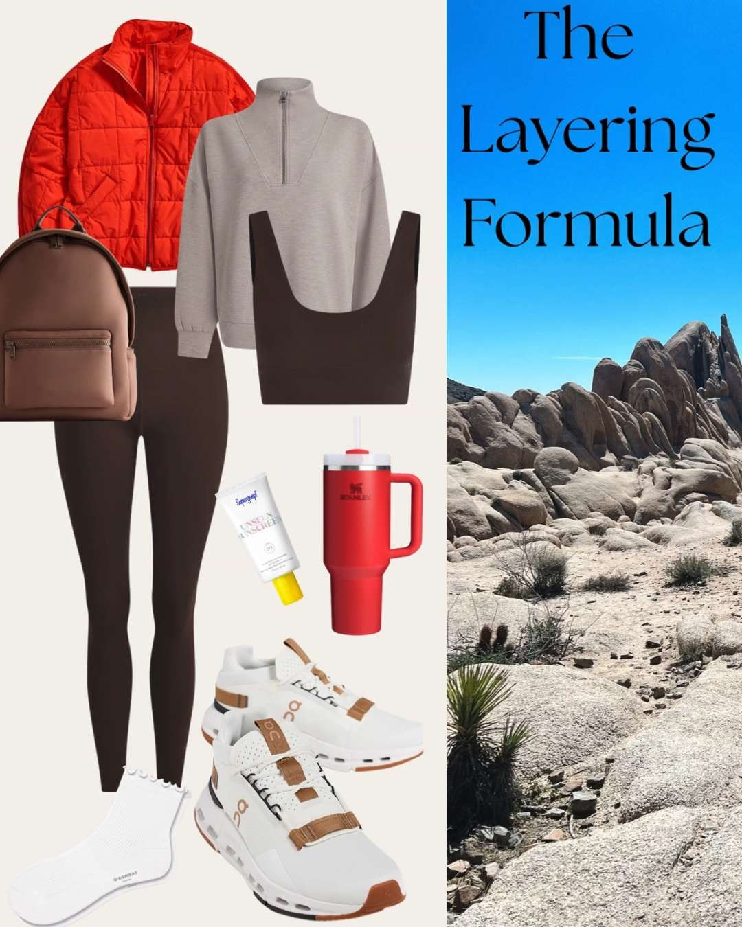 Here's the spring packing problem nobody talks about: you check the forecast, it says 75°, and you leave the layers at home. Then you're in a gondola going up a mountain and it's actually snowing at the top.
That's exactly what happened on the Palm Springs Aerial Tramway — desert heat at the bottom, pine trees and snow at the top, in under ten minutes. Best experience of the trip. Completely unprepared outfit-wise on our first instinct.
This is the layering formula I'd use again for any spring trip where the weather could go either way: a Varley or Alo performance base, a Vuori hoodie that doesn't look like a gym hoodie, and a packable puffer that compresses into its own pocket and lives at the bottom of your bag until you need it. Sambas or a low trail shoe that works for both the walk and dinner after.
The whole system packs flat. You'll use every piece. Tap to shop. 🏔️
#LTKTravel #LTKStyle #LTKOver40 #LTKSeasonal #SpringPackingList #LayeringOutfit #TravelOutfit #WhatToPack #LTKActive
 

 #LTKActive #LTKOver40 #LTKTravel