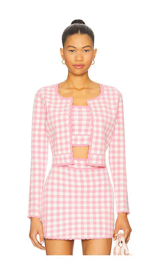 LoveShackFancy Bridgette Cardigan in Pink. - size M | Revolve Clothing (Global)