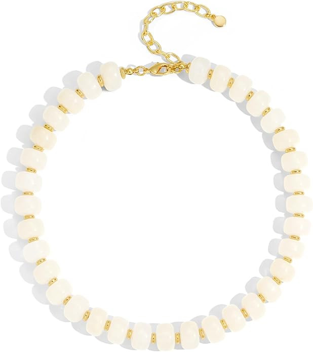 Resin Beads Necklace for Women Chunky Choker Necklaces Boho Colorful Acrylic Beaded Choker Neckla... | Amazon (US)