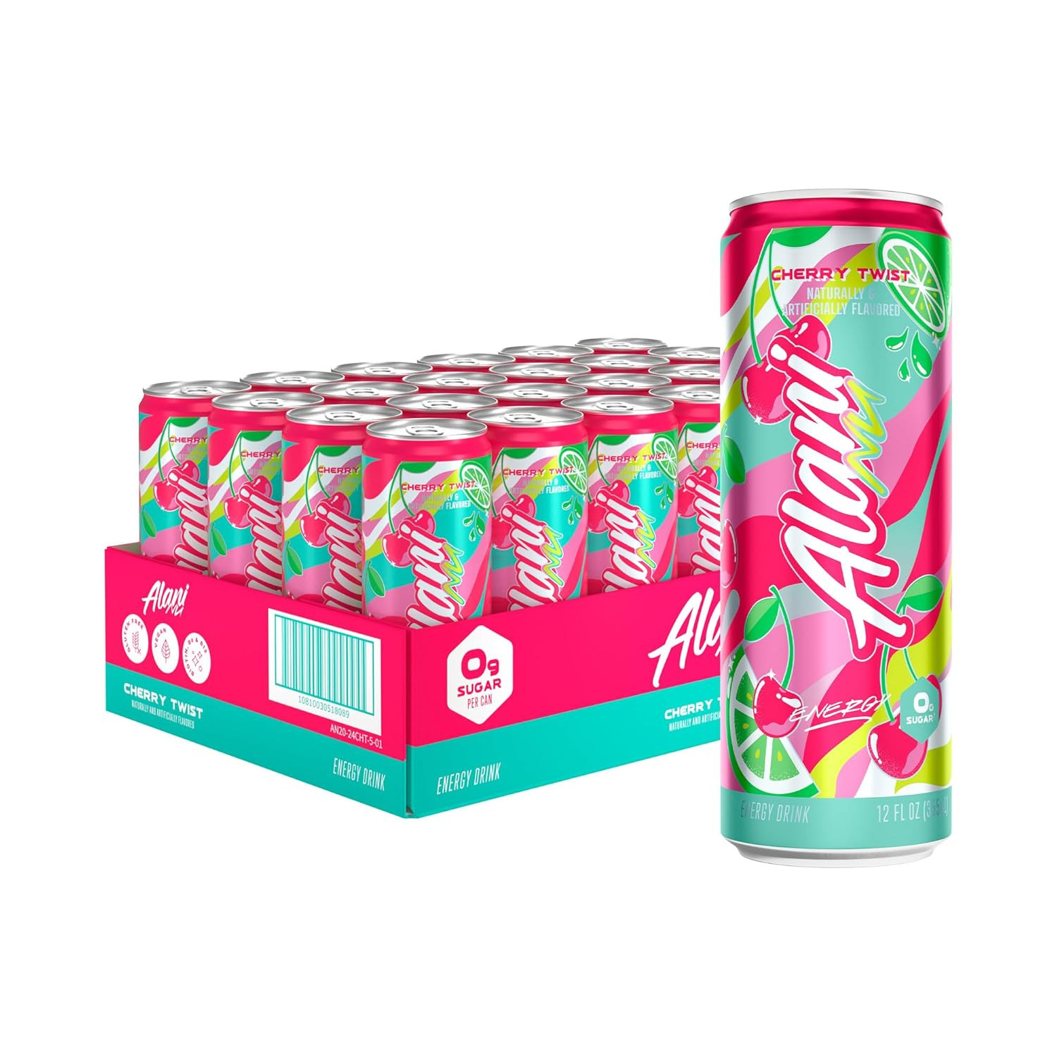 Alani Nu CHERRY TWIST, Sugar Free, Low Calorie Energy Drinks, 200mg Caffeine, Biotin, B Vitamins,... | Amazon (US)