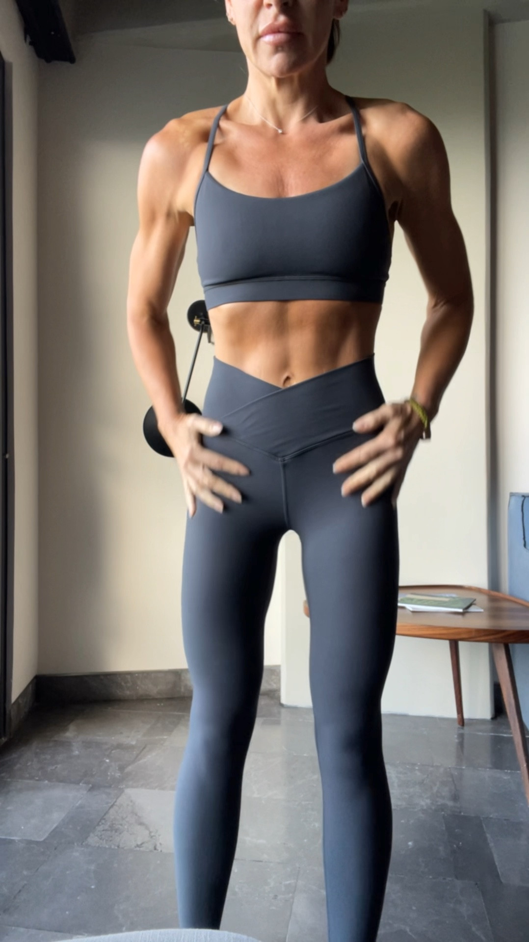 Lululemon quality for 1/3 of the price.
Wears, compresses, squats & washes well. 

XS on top & bottoms