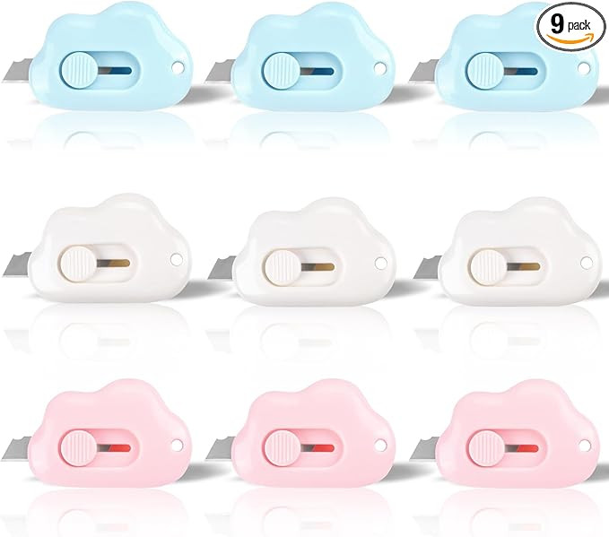 Box Cutter Retractable, 9 Pack Retractable Letter Opener, Adorable Cloud Tiny Letter Opener Envel... | Amazon (US)