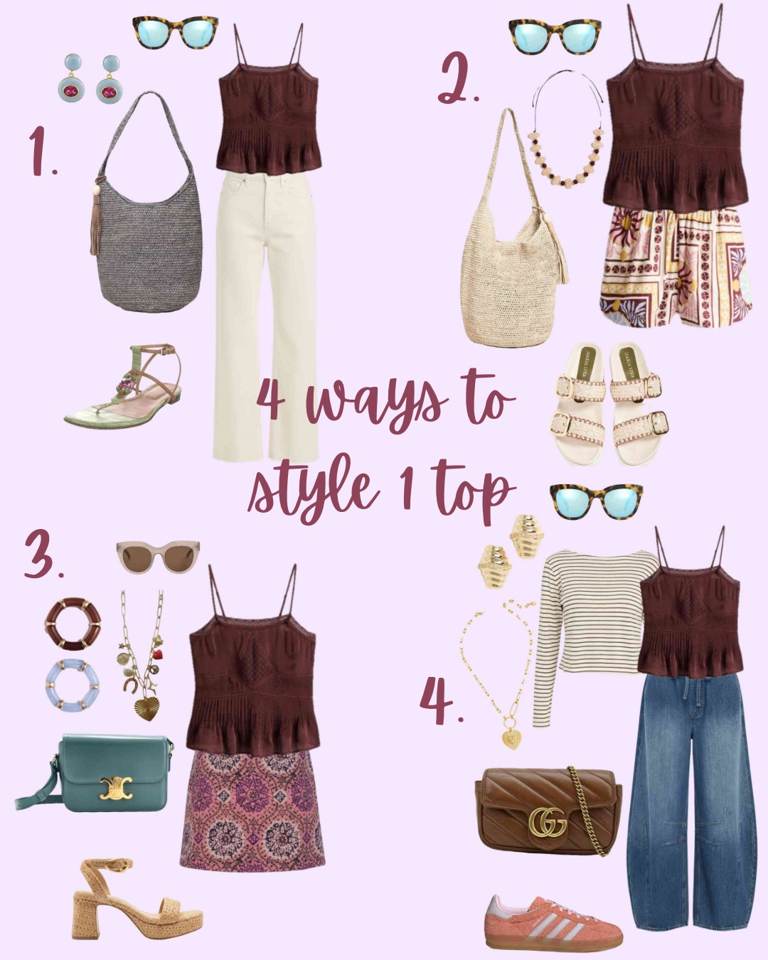 One top, four outfits 🤍

Showing how I’m styling this brown camisole four different ways. From wide-leg pants and denim to printed shorts and a mini skirt. The kind of piece that works across so many outfits and seasons. 

Linking lots of similar options here for you 🤎

#LTKSeasonal #LTKActive #LTKootd