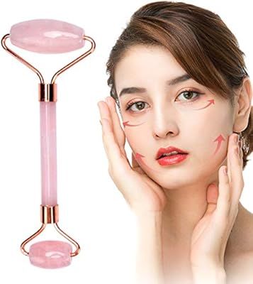 Jade Roller for Face, sunliveus Natural Face Roller Rose Quartz Facial Roller Face Eye Neck Massa... | Amazon (US)