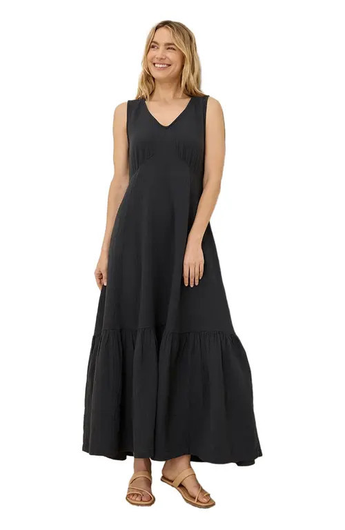 Pact Organic Cotton Double Gauze Beach To Brunch Dress in Black at Nordstrom, Size X-Small | Nordstrom