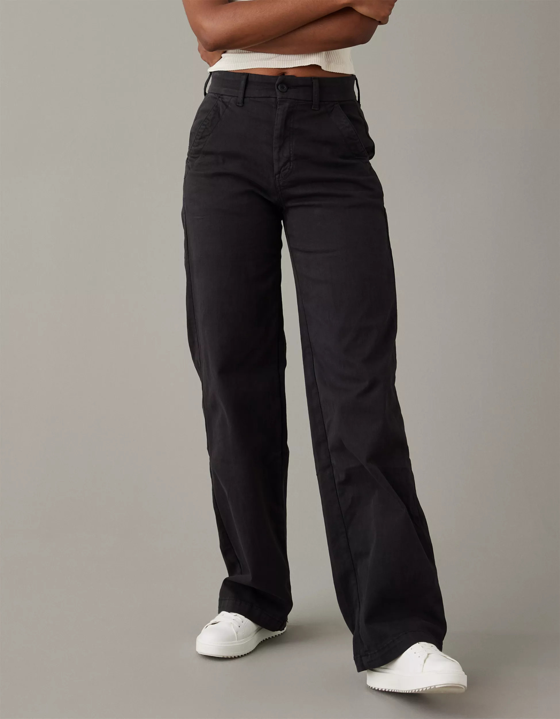 AE Stretch Twill Super High-Waisted Baggy Wide-Leg Pant | American Eagle Outfitters (US & CA)