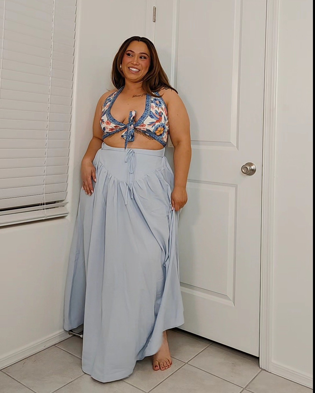 Amazon Floerns Women's High Waisted Tie Front Flowy Skirt Vacation Casual Maxi Skirts

#LTKMidsize #LTKPlusSize