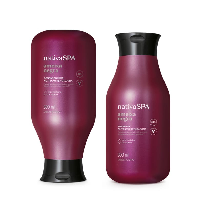 Combo Nativa SPA Ameixa Negra: Shampoo 300ml + Condicionador 300ml | oBoticario (BR)
